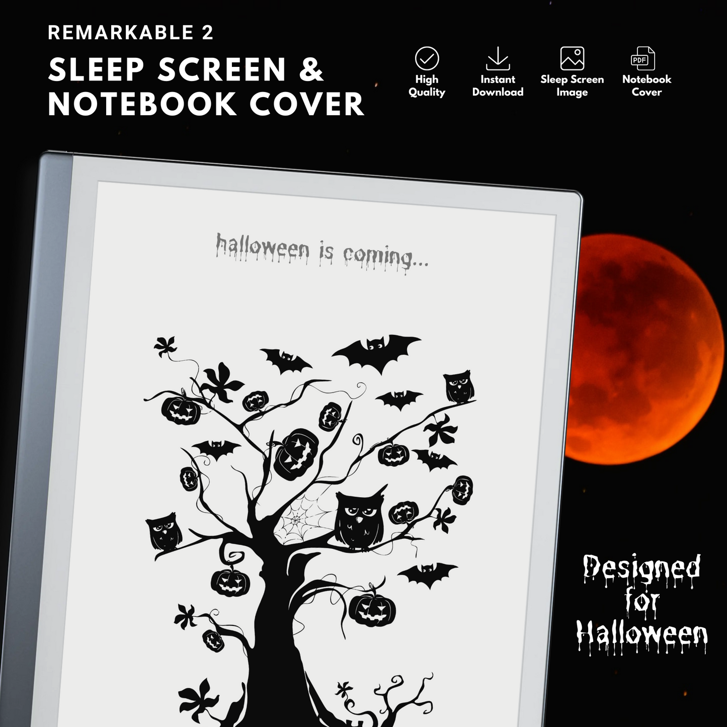 Remarkable 2 Halloween Spellbound Sleep Screen & Notebook Cover