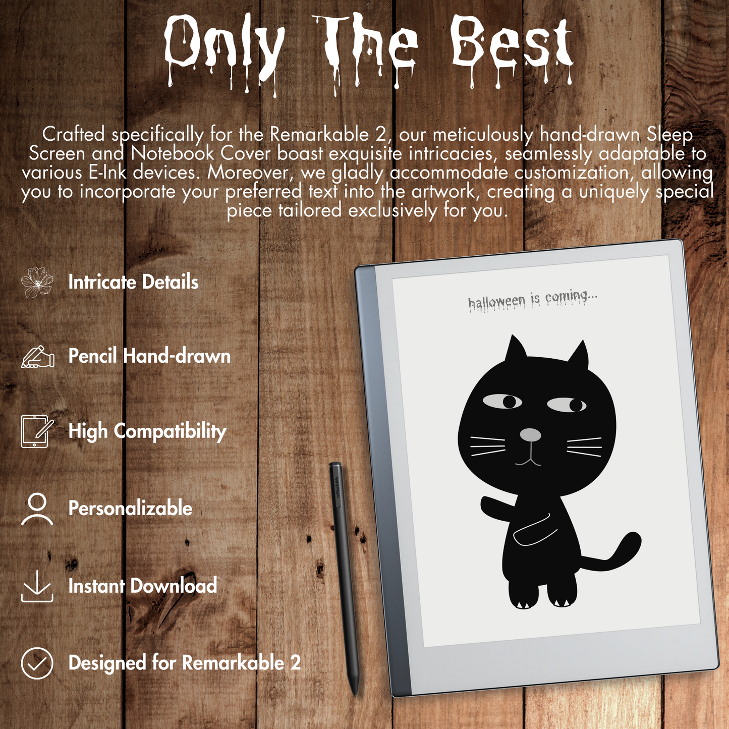 Remarkable 2 Halloween Creepy Sleep Screen & Notebook Cover
