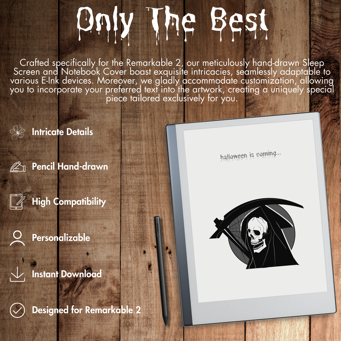 Remarkable 2 Halloween Haunted Sleep Screen & Notebook Cover