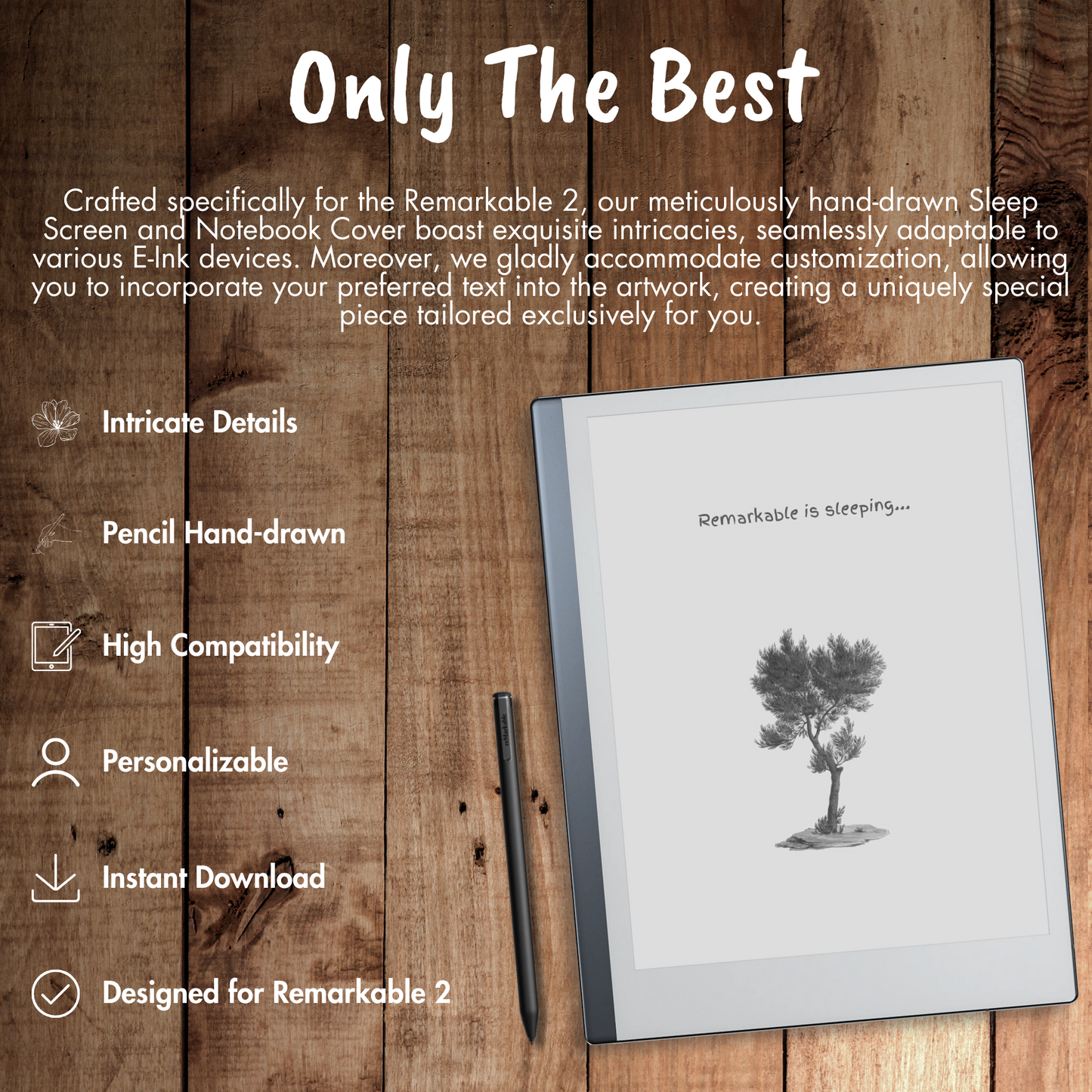 Remarkable 2 Sleep Screen & Notebook Cover Artwork - East African Pencil Cedar