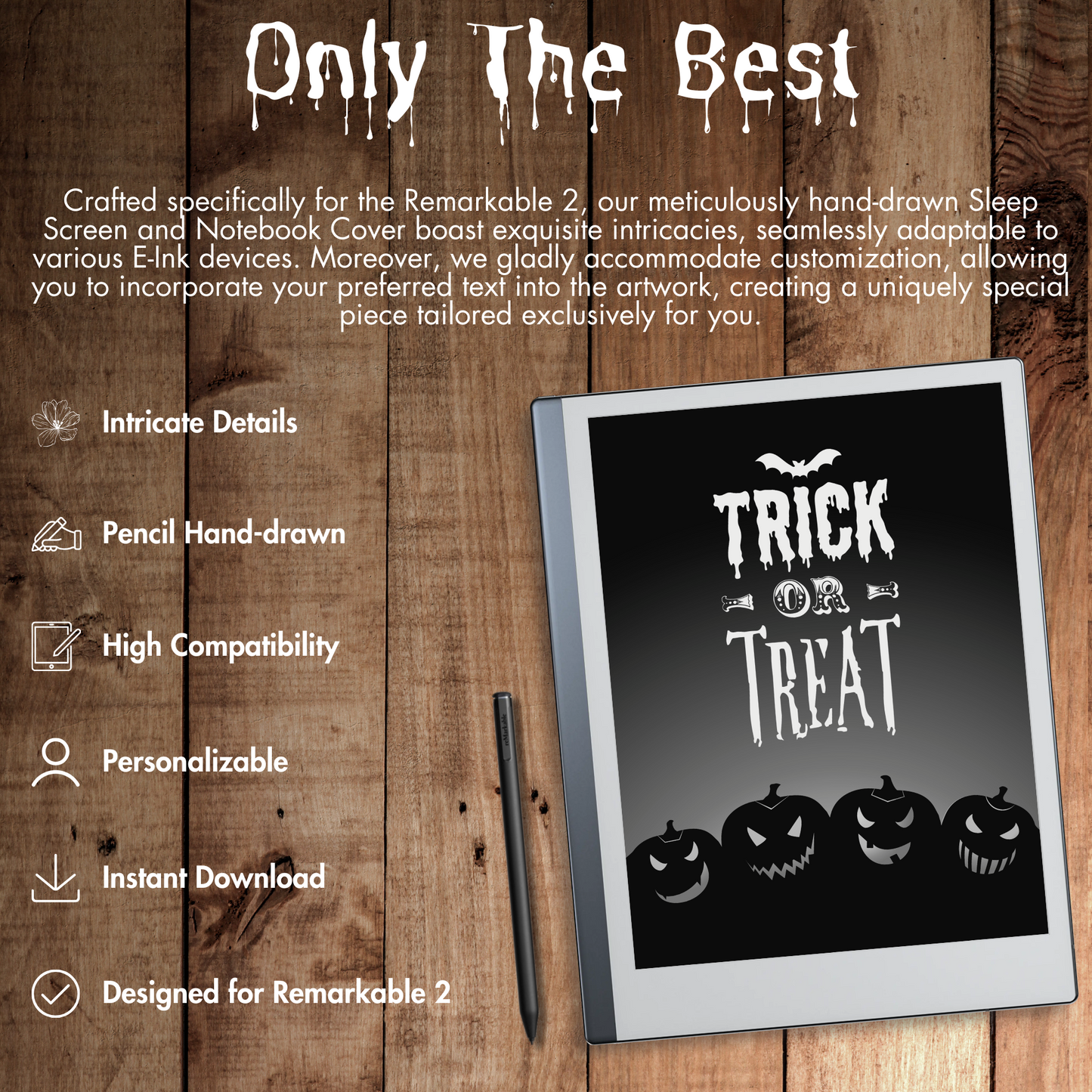 Remarkable 2 Halloween Frightening Sleep Screen & Notebook Cover