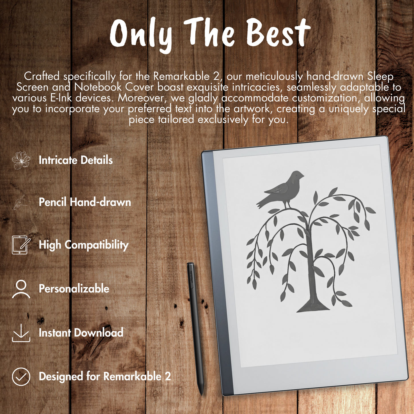 Remarkable 2 Sleep Screen & Notebook Cover Artwork - Maine Wall Stencils