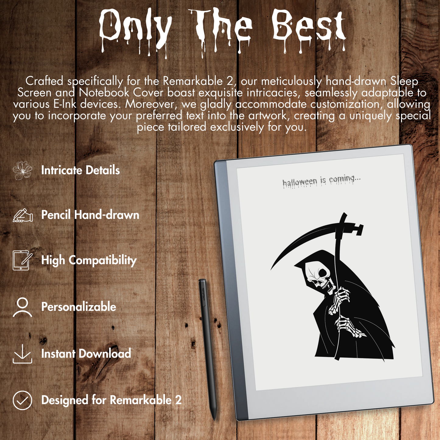 Remarkable 2 Halloween Ghoulish Sleep Screen & Notebook Cover