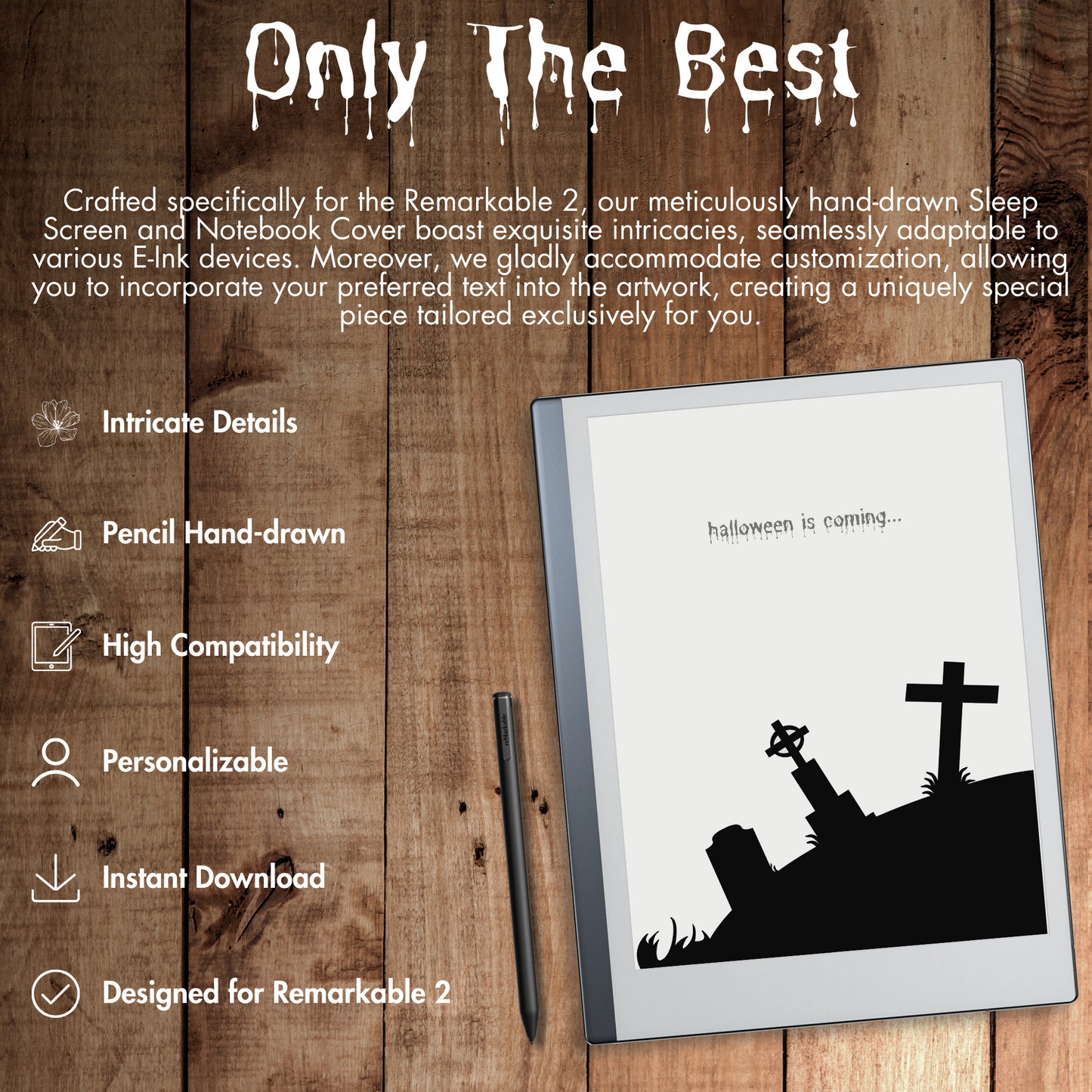 Remarkable 2 Halloween Nightmarish Sleep Screen & Notebook Cover