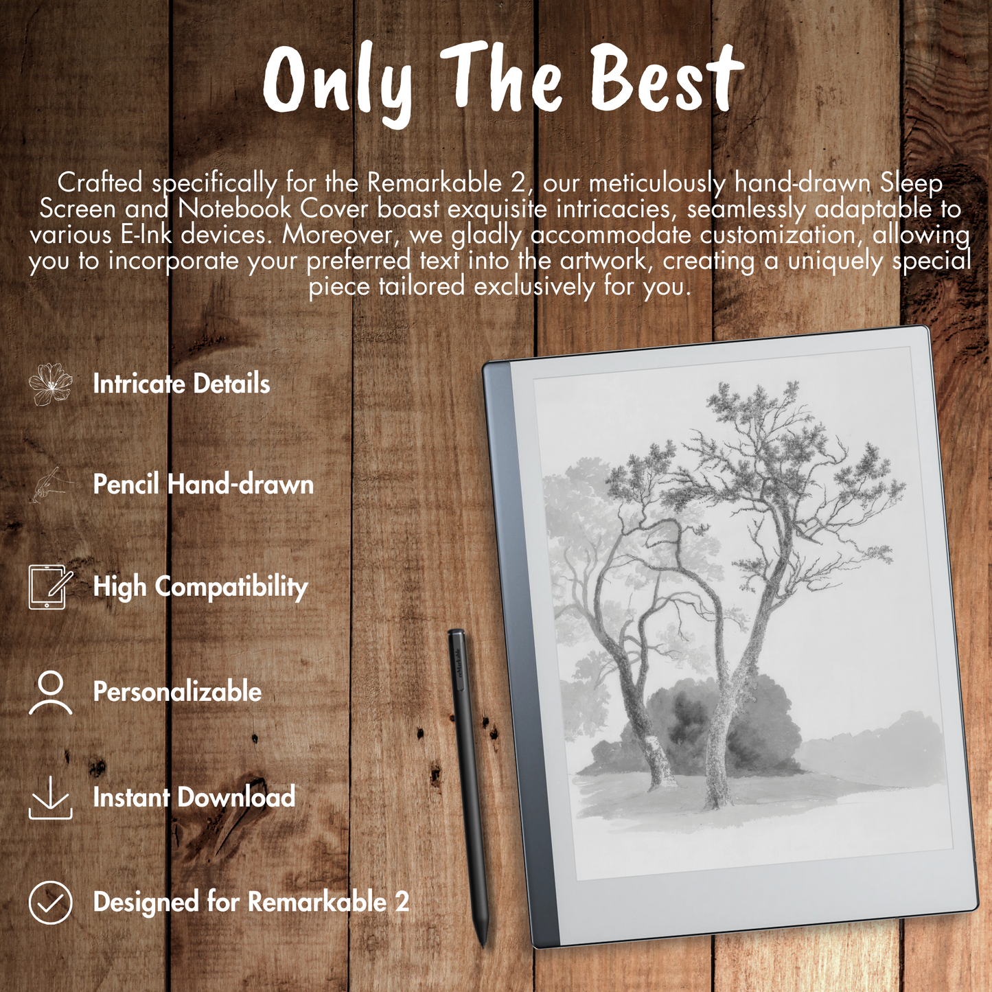 Remarkable 2 Sleep Screen & Notebook Cover Artwork - Orchard Trees