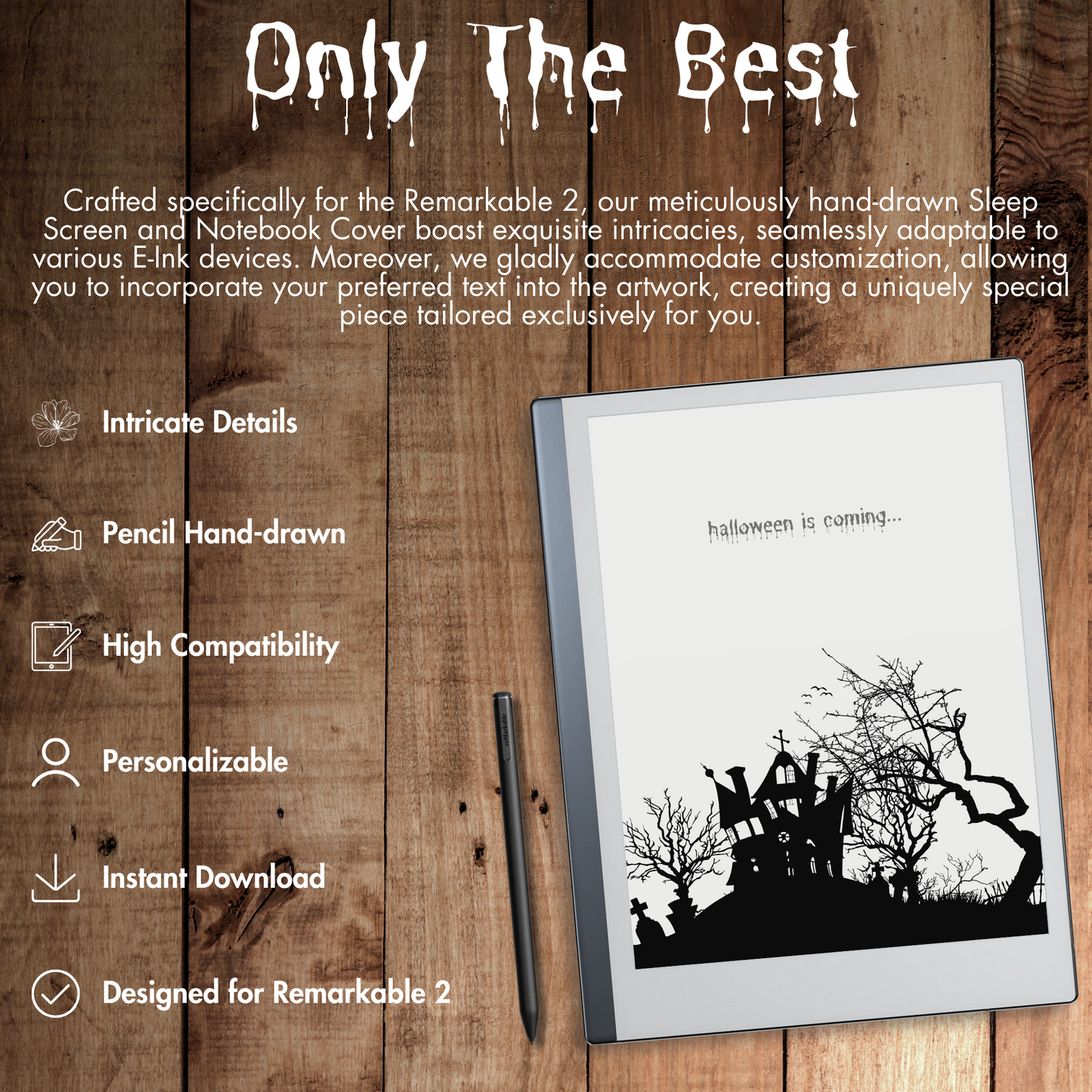 Remarkable 2 Halloween Ghastly Sleep Screen & Notebook Cover