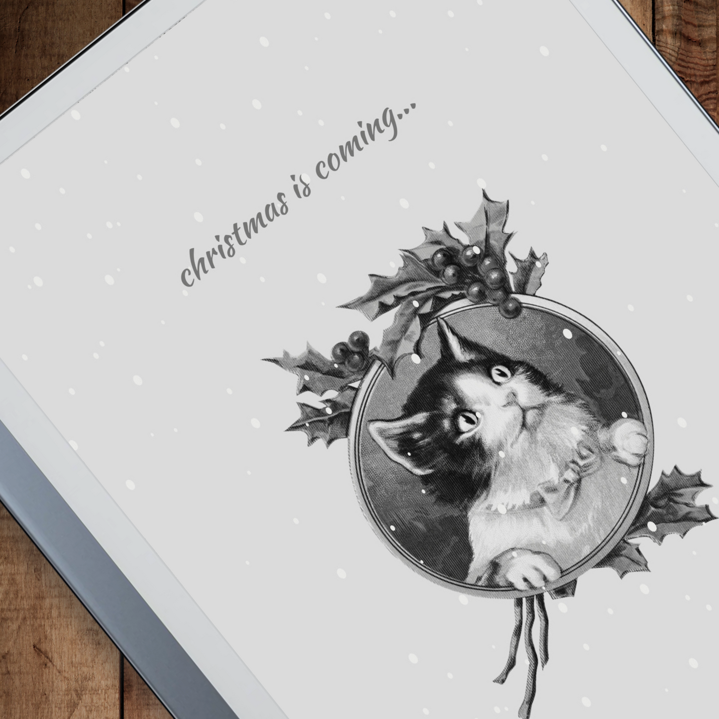 Remarkable 2 Christmas Sleep Screen and Notebook cover in use.