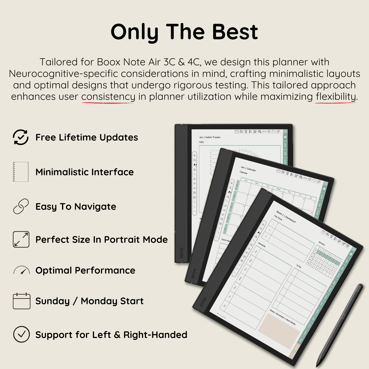 Boox Templates, Boox Planner, Boox Go 10.3, Boox Note Air 3C, Boox Note Air 4C, Boox Note Air 1, Boox Note Air 2, Boox Note Air Plus, Boox Nova Air, Boox Nova Air C, Boox Tab Ultra and Boox Tab Ultra C.