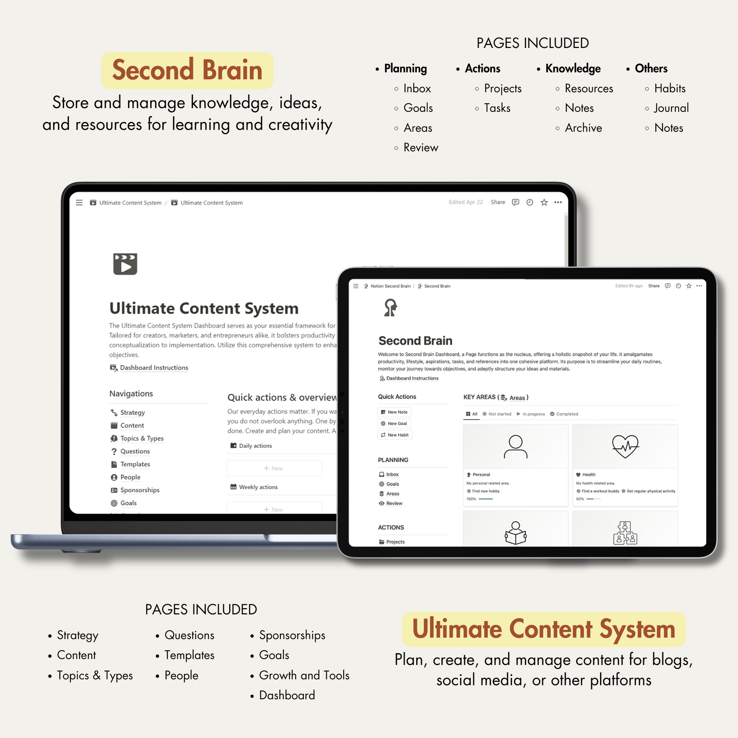 Notion Template Ultimate Bundle, Notion Planner.