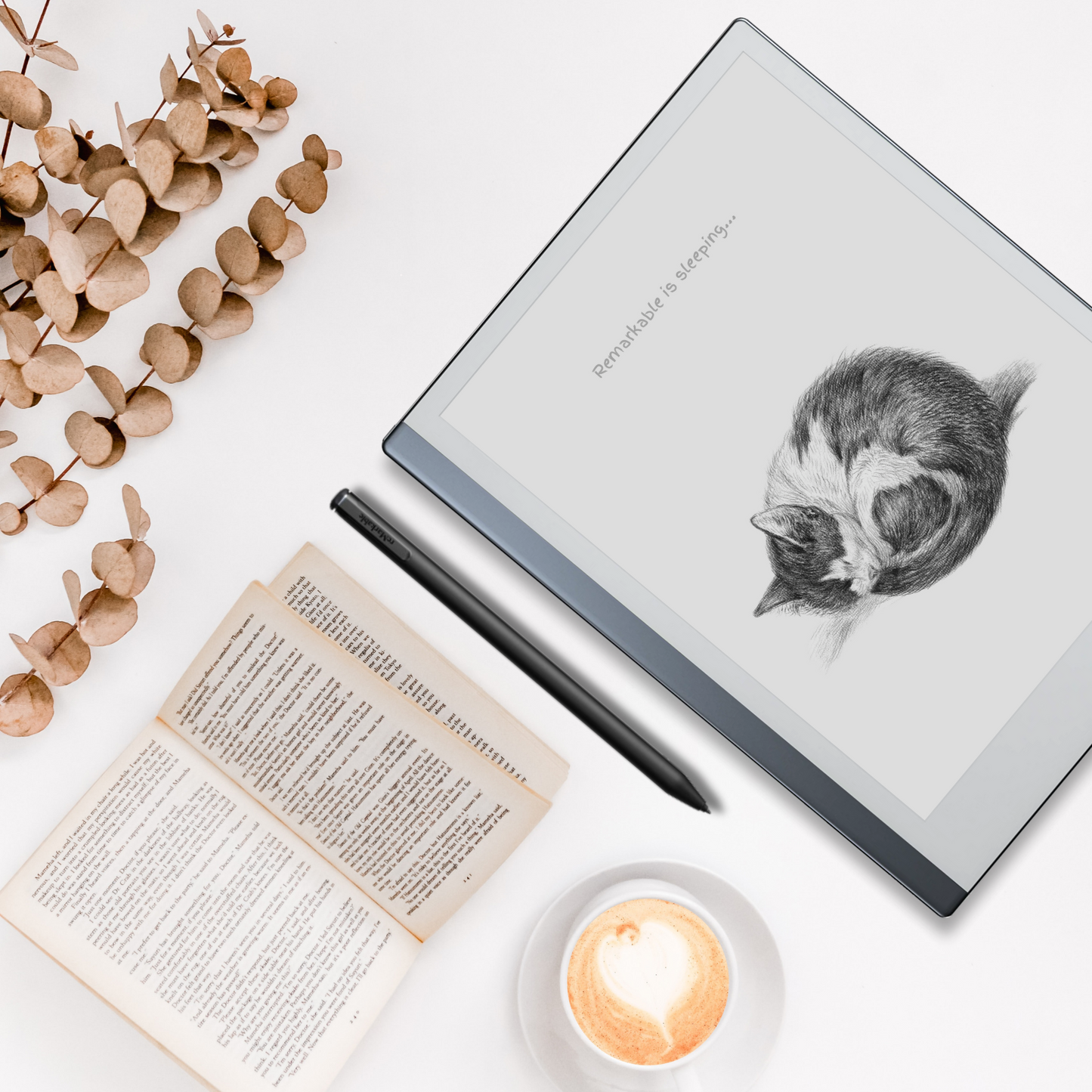 Remarkable 2 Sleep Screen & Notebook Cover Artwork - Hand-drawn Adorable Sleeping Cat