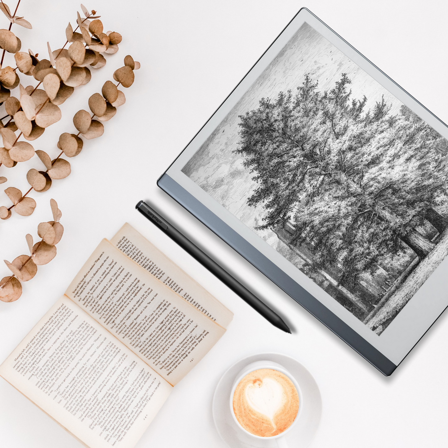 Remarkable 2 Sleep Screen & Notebook Cover Artwork - Artistic Foliage Drawings Created by Hand
