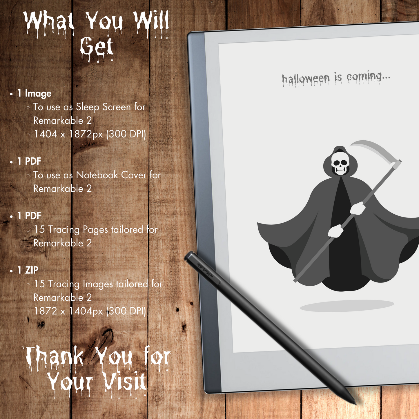 Remarkable 2 Halloween Mystical Sleep Screen & Notebook Cover