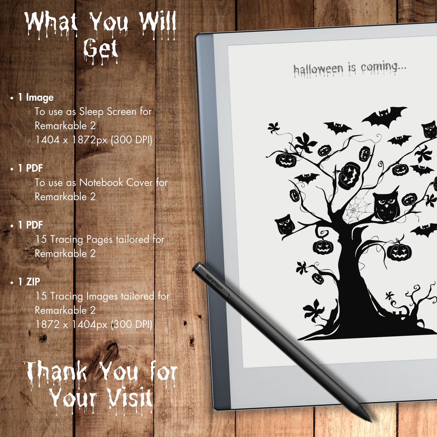 Remarkable 2 Halloween Spellbound Sleep Screen & Notebook Cover
