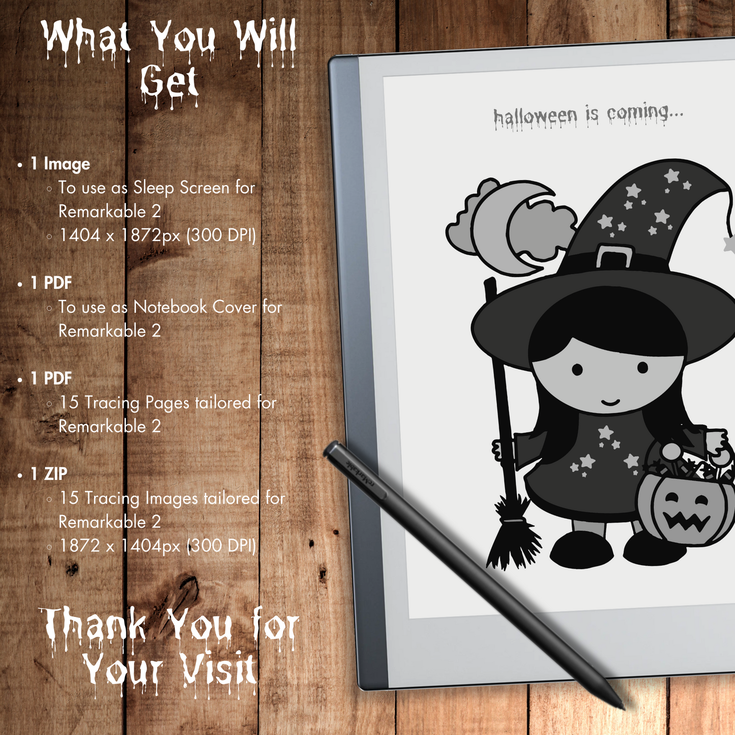 Remarkable 2 Halloween Eerie Sleep Screen & Notebook Cover