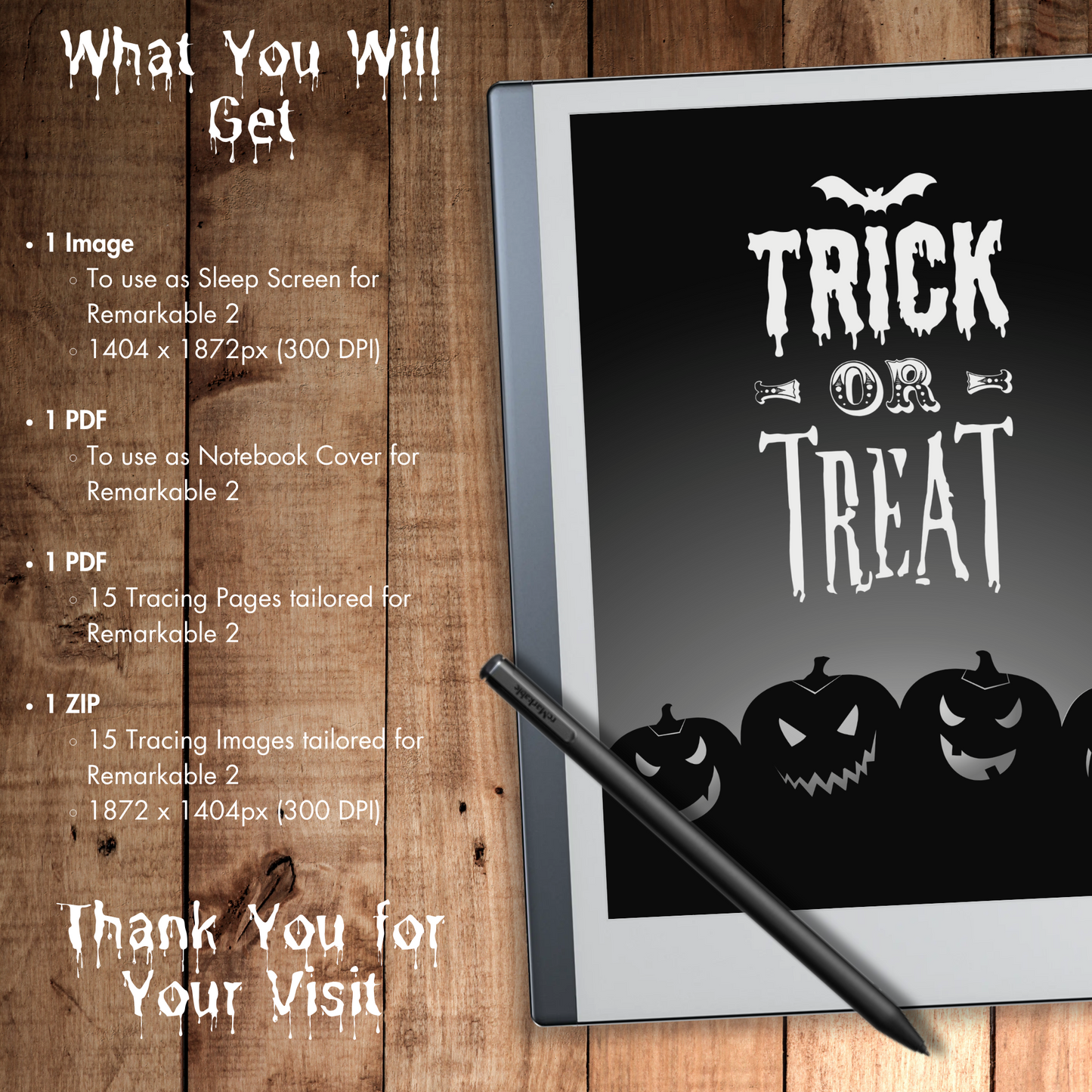 Remarkable 2 Halloween Frightening Sleep Screen & Notebook Cover