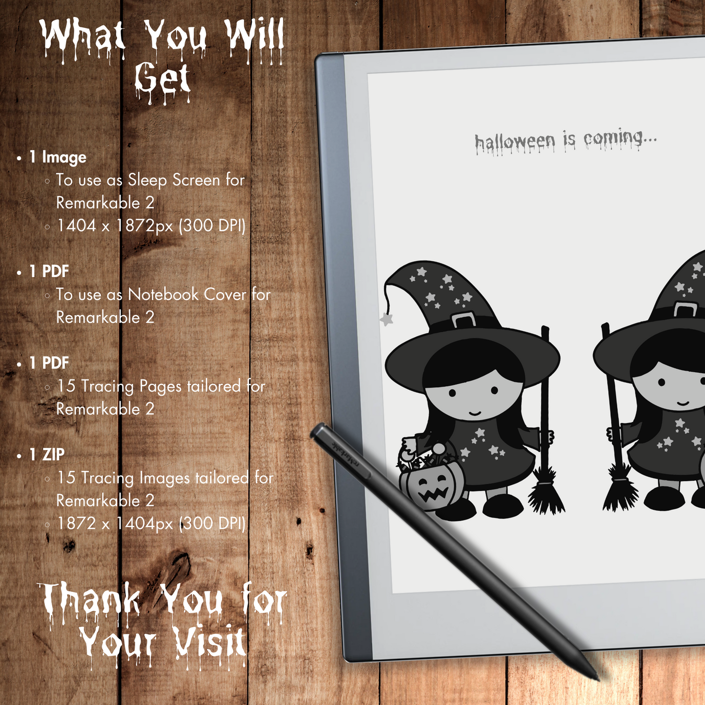 Remarkable 2 Halloween Candelabra Sleep Screen & Notebook Cover