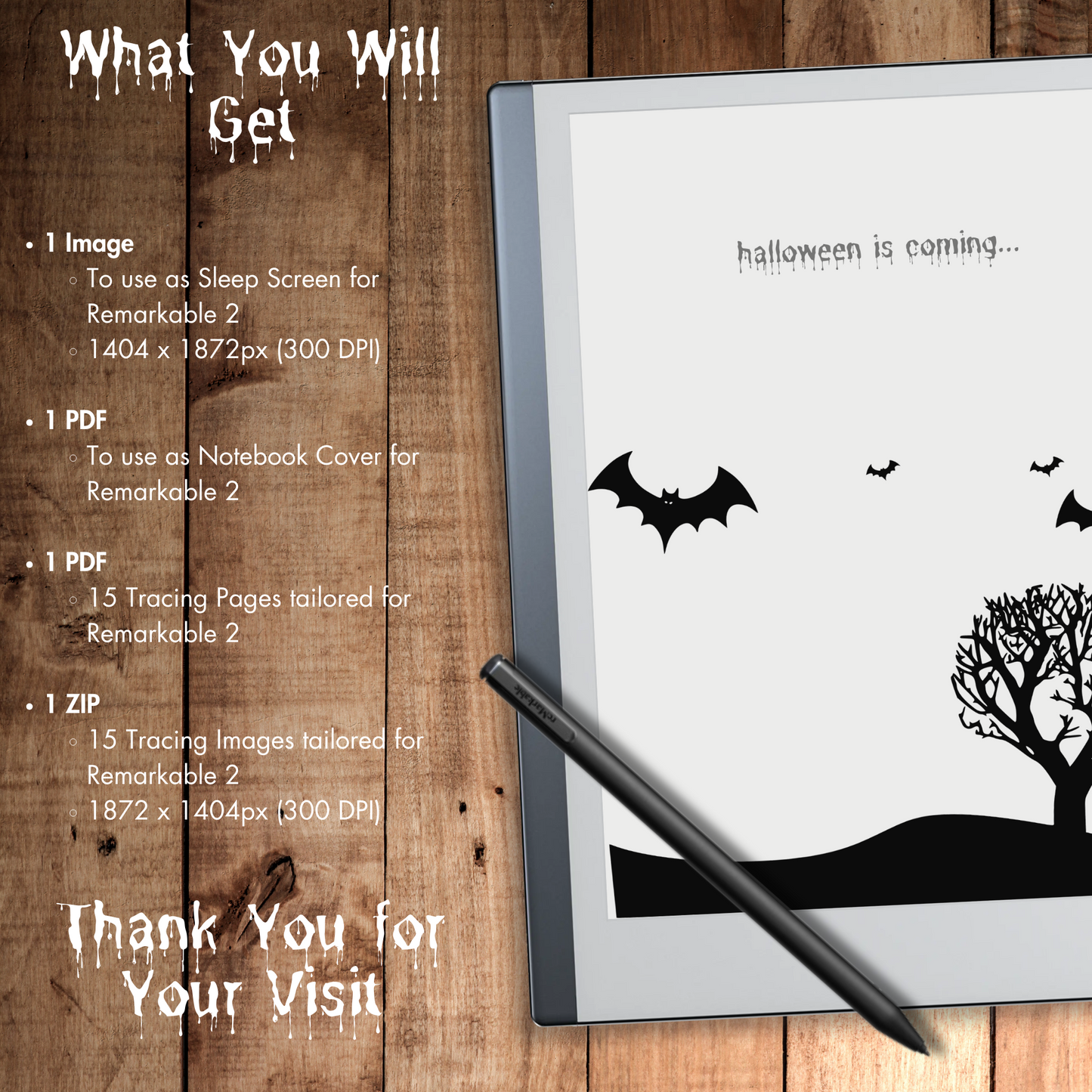 Remarkable 2 Halloween Chilling Sleep Screen & Notebook Cover
