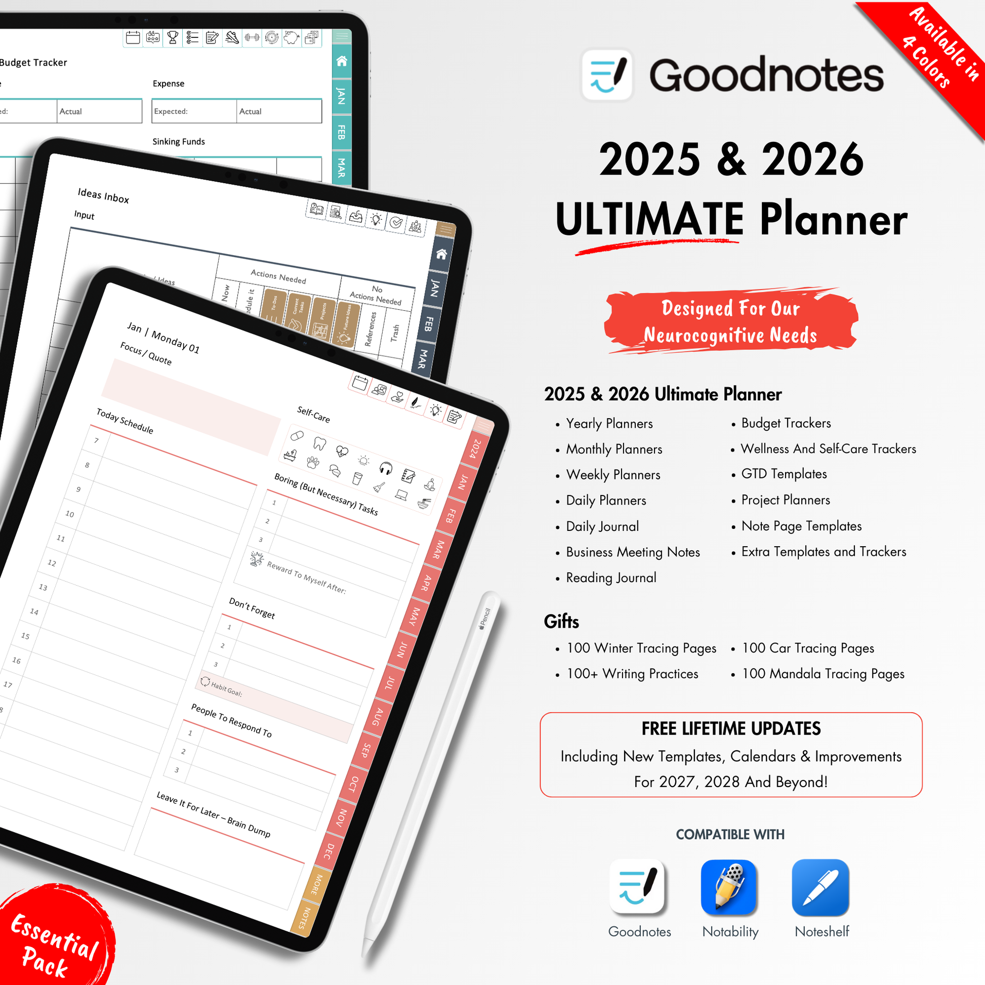 Goodnotes Planner. Goodnotes Templates. Goodnotes Digital Planners. iPad Planners.