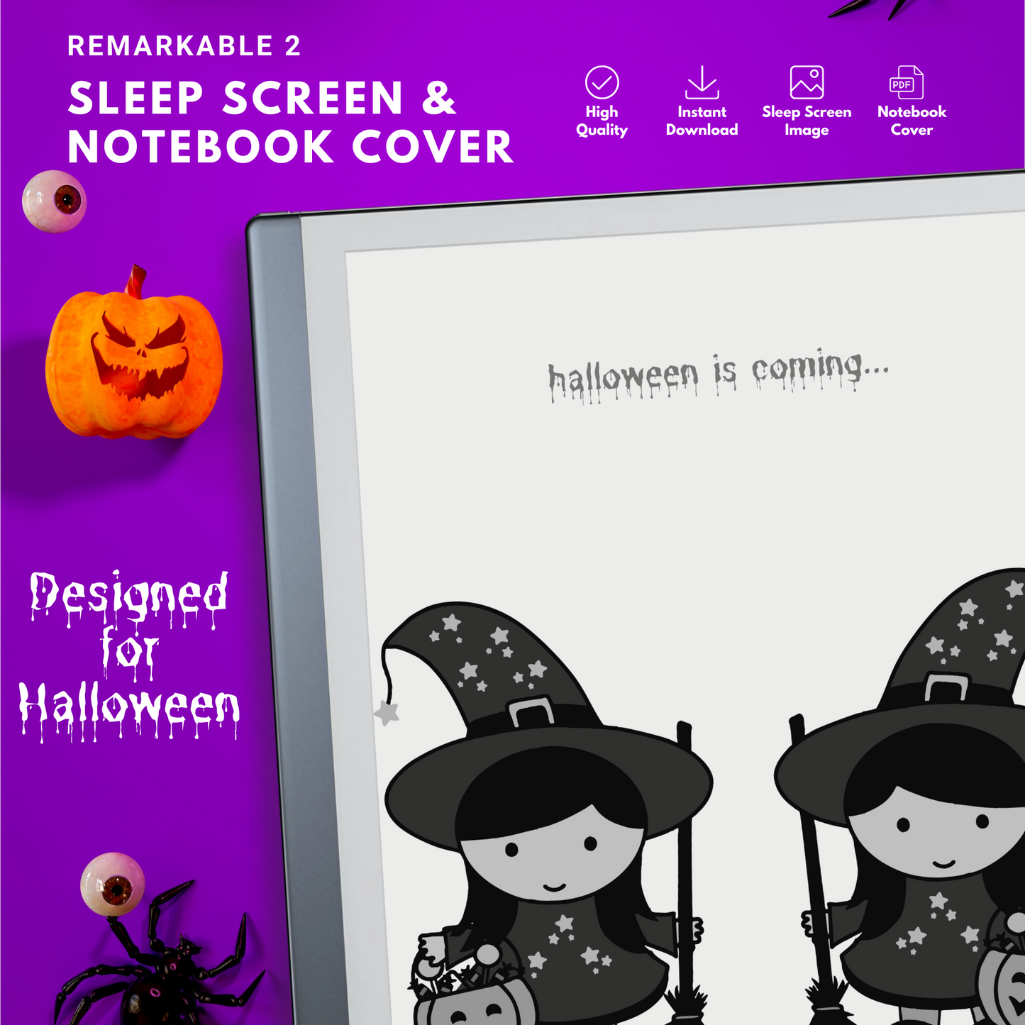 Remarkable 2 Halloween Candelabra Sleep Screen & Notebook Cover