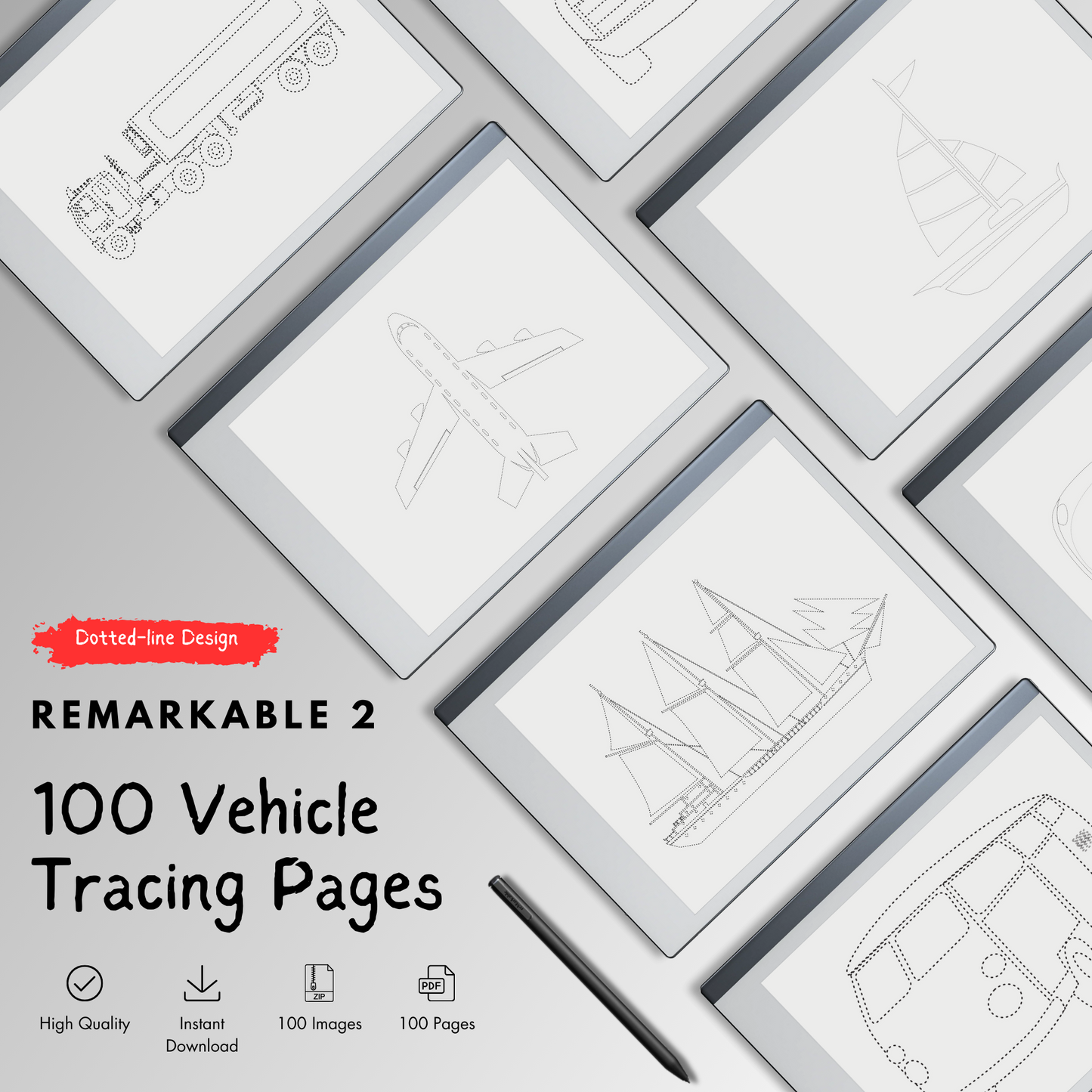 Remarkable 2 Vehicle Tracing Pages