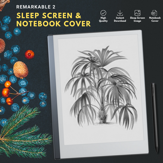 Remarkable 2 Sleep Screen & Notebook Cover Artwork - Vintage Palm Tree
