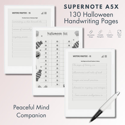 100+ Supernote A5X Halloween Handwriting Pages