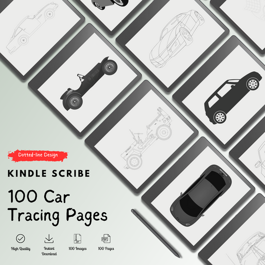 Kindle Scribe Car Tracing Pages