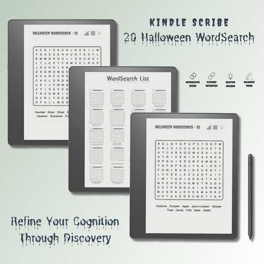 Kindle Scribe Halloween Word Search Puzzles