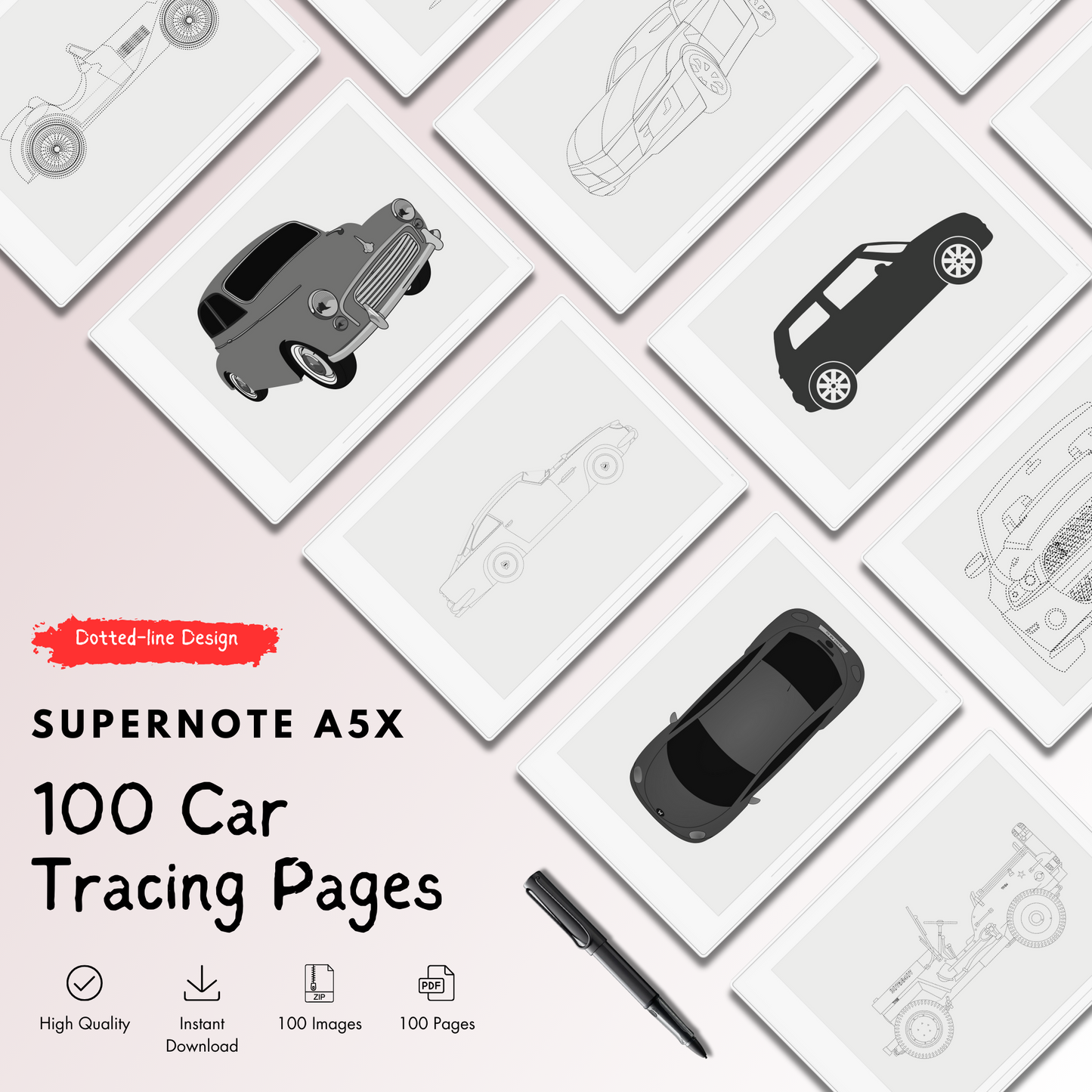Supernote Car Tracing Pages