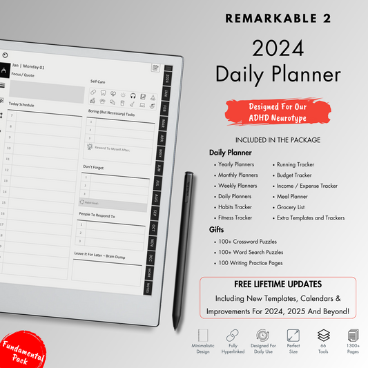 Daily Planner 2024 for Remarkable 2.