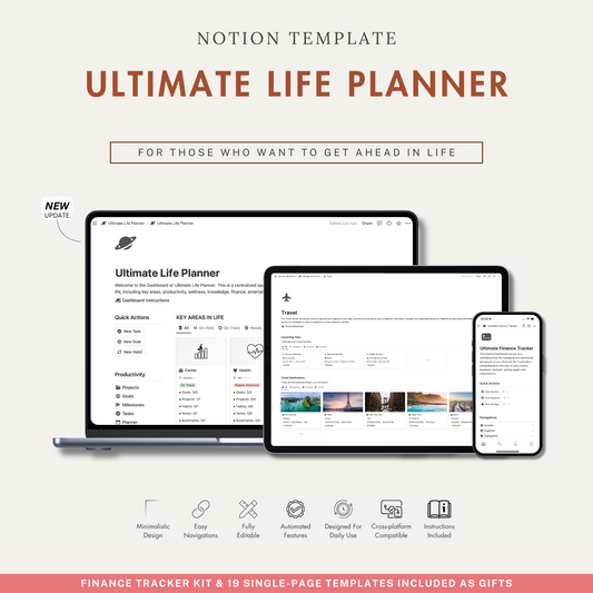 Notion Templates, Notion Planners, Notion Life Planner.
