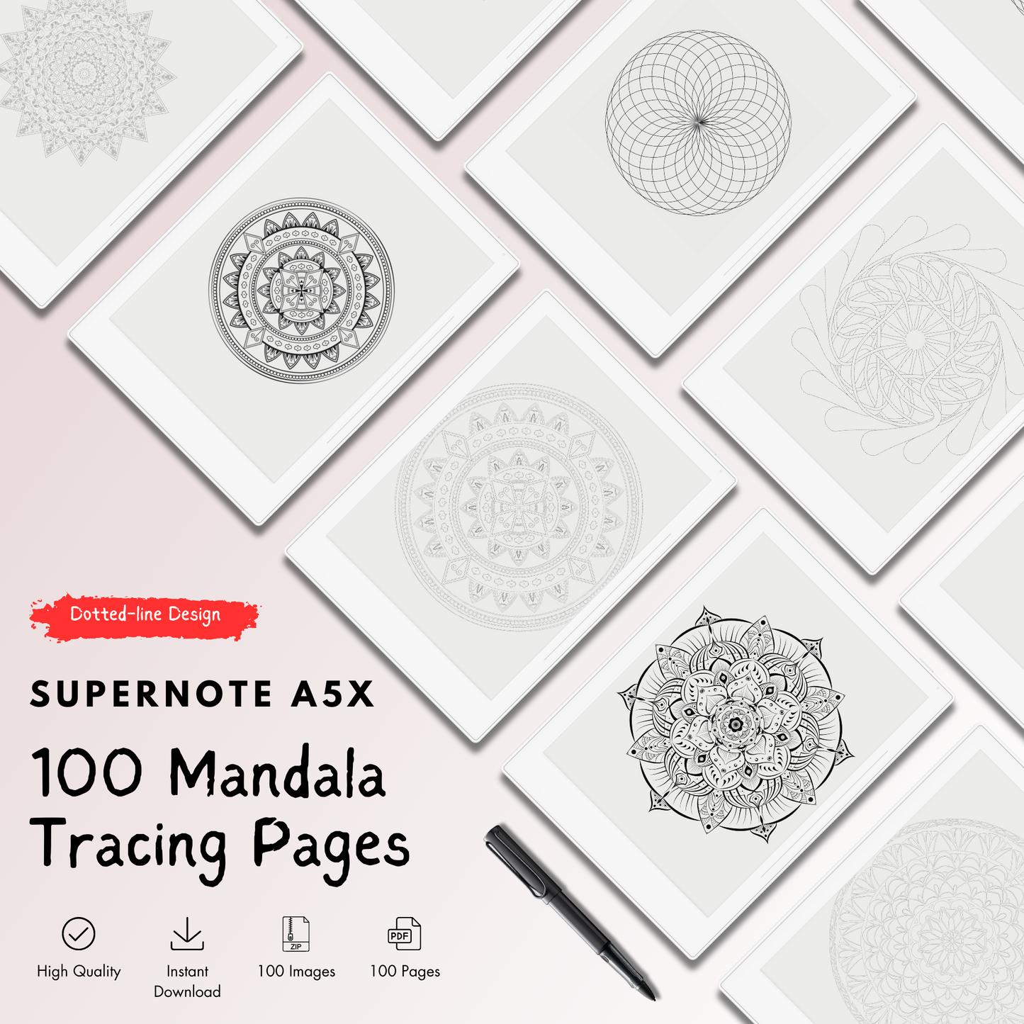 Supernote Mandala Tracing Pages