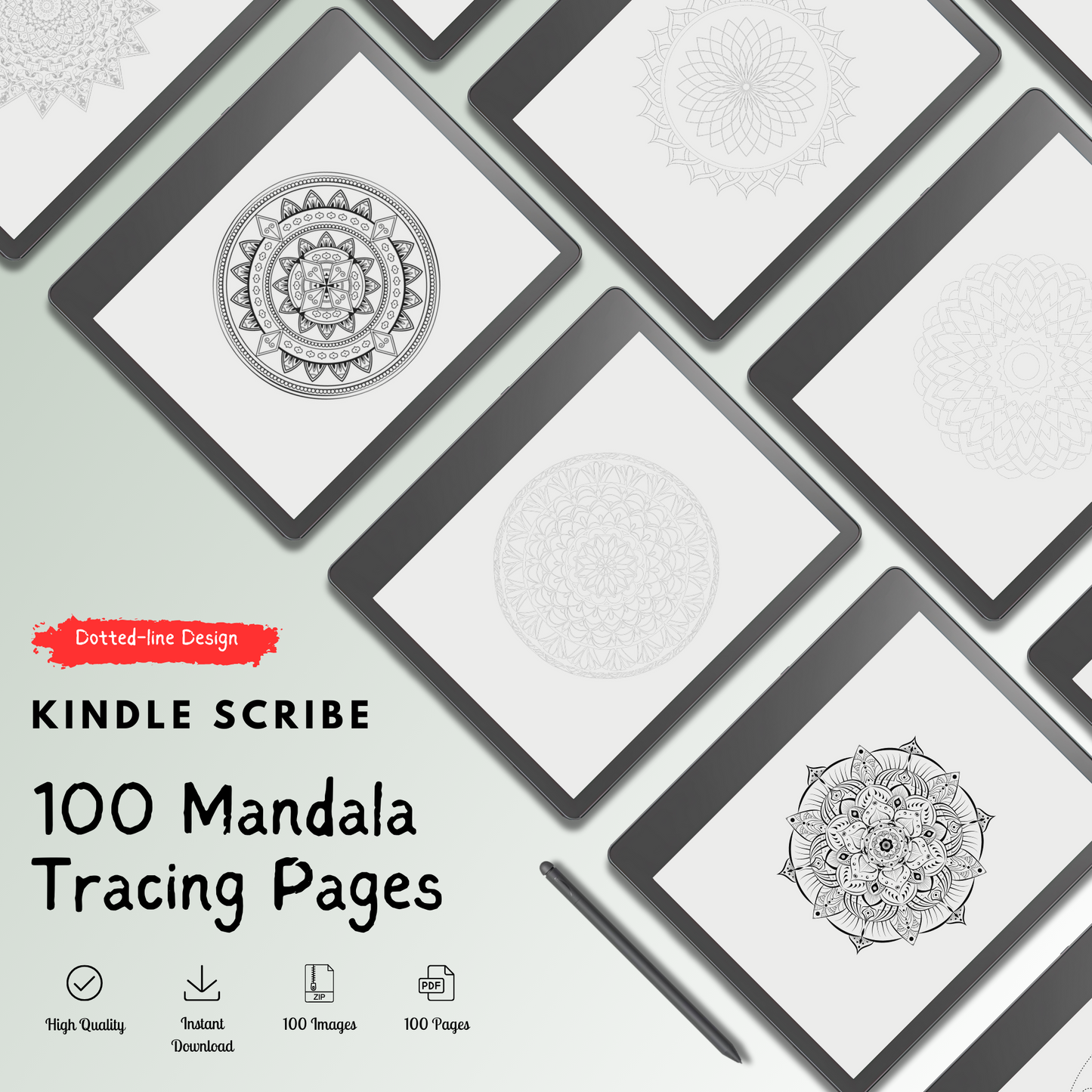 Kindle Scribe Mandala Tracing Pages