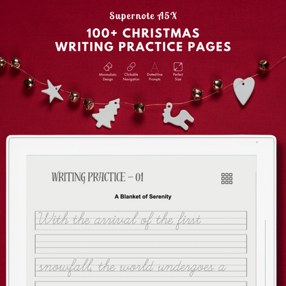 This is a Digital Download of Christmas-themed Handwriting Dotted-line Pages designed for Supernote A5X and A6X. 
