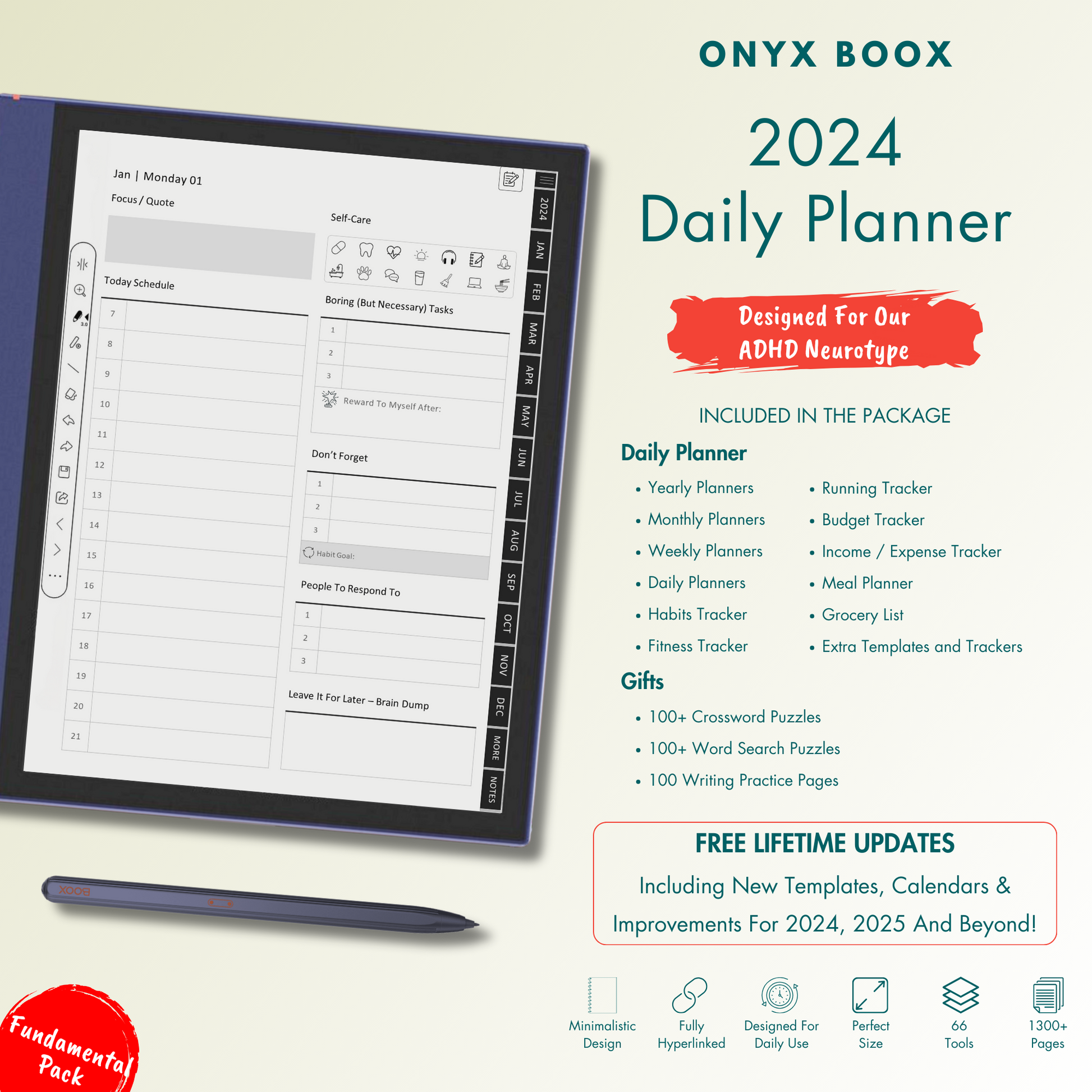 Daily Planner 2024 for Onyx Boox.