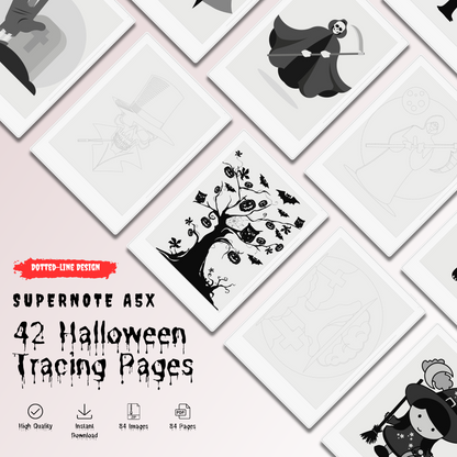 42 Supernote A5X and A6X Halloween Tracing Pages