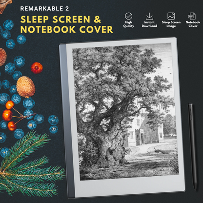 Remarkable 2 Sleep Screen & Notebook Cover Artwork - Intricate Handcrafted Tree Illustrations