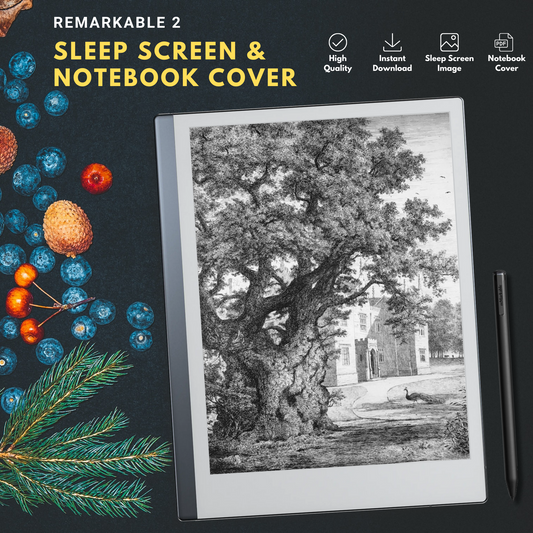 Remarkable 2 Sleep Screen & Notebook Cover Artwork - Intricate Handcrafted Tree Illustrations