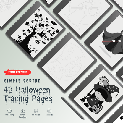 42 Kindle Scribe Halloween Tracing Pages