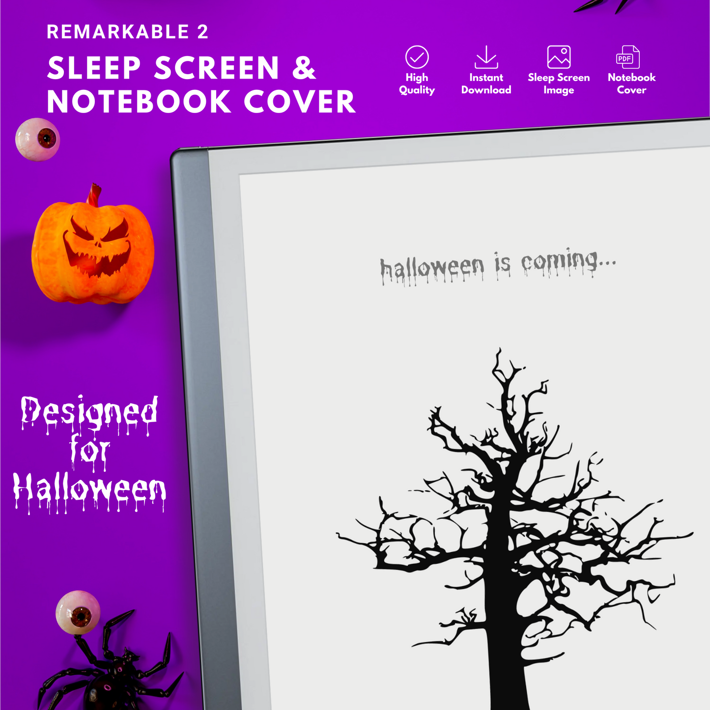 Remarkable 2 Halloween Witchy Sleep Screen & Notebook Cover