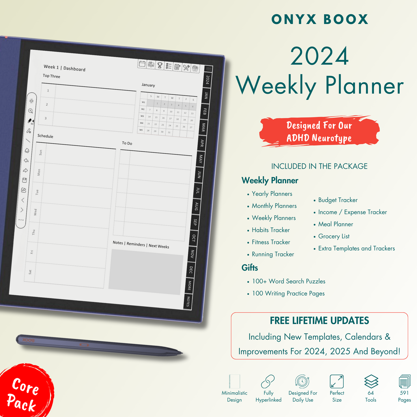 Weekly Planner 2024 for Onyx Boox.