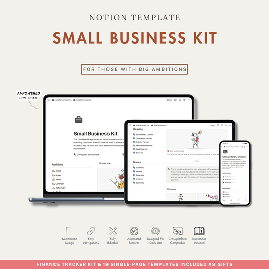 Notion Template Small Business Kit.
