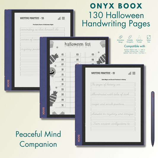 100+ Onyx Boox Halloween Handwriting Pages