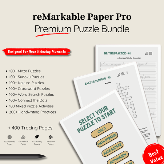 Remarkable Paper Pro Puzzles. Remarkable Paper Pro Planner. Remarkable Paper Pro Templates. Remarkable Pro Templates.