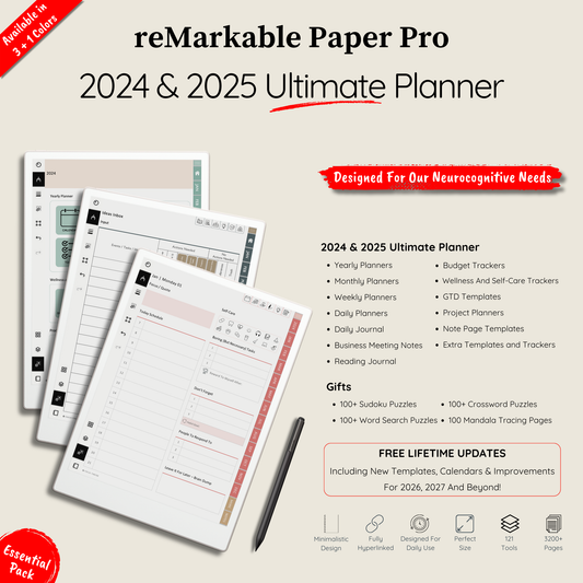 Remarkable Paper Pro Planner. Remarkable Paper Pro Templates. Remarkable Pro Templates.