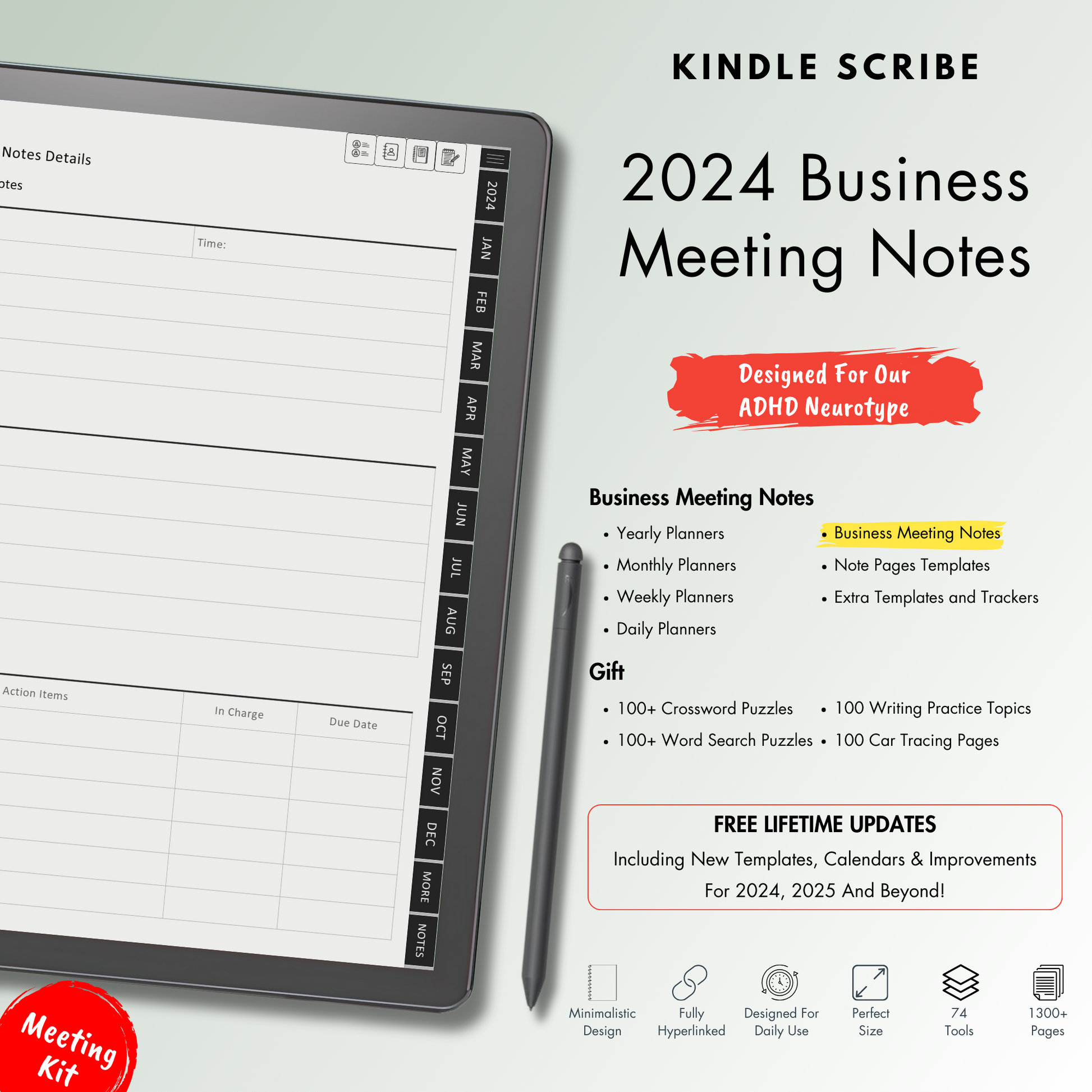 Business Meeting Notes for Kindle Scribe.