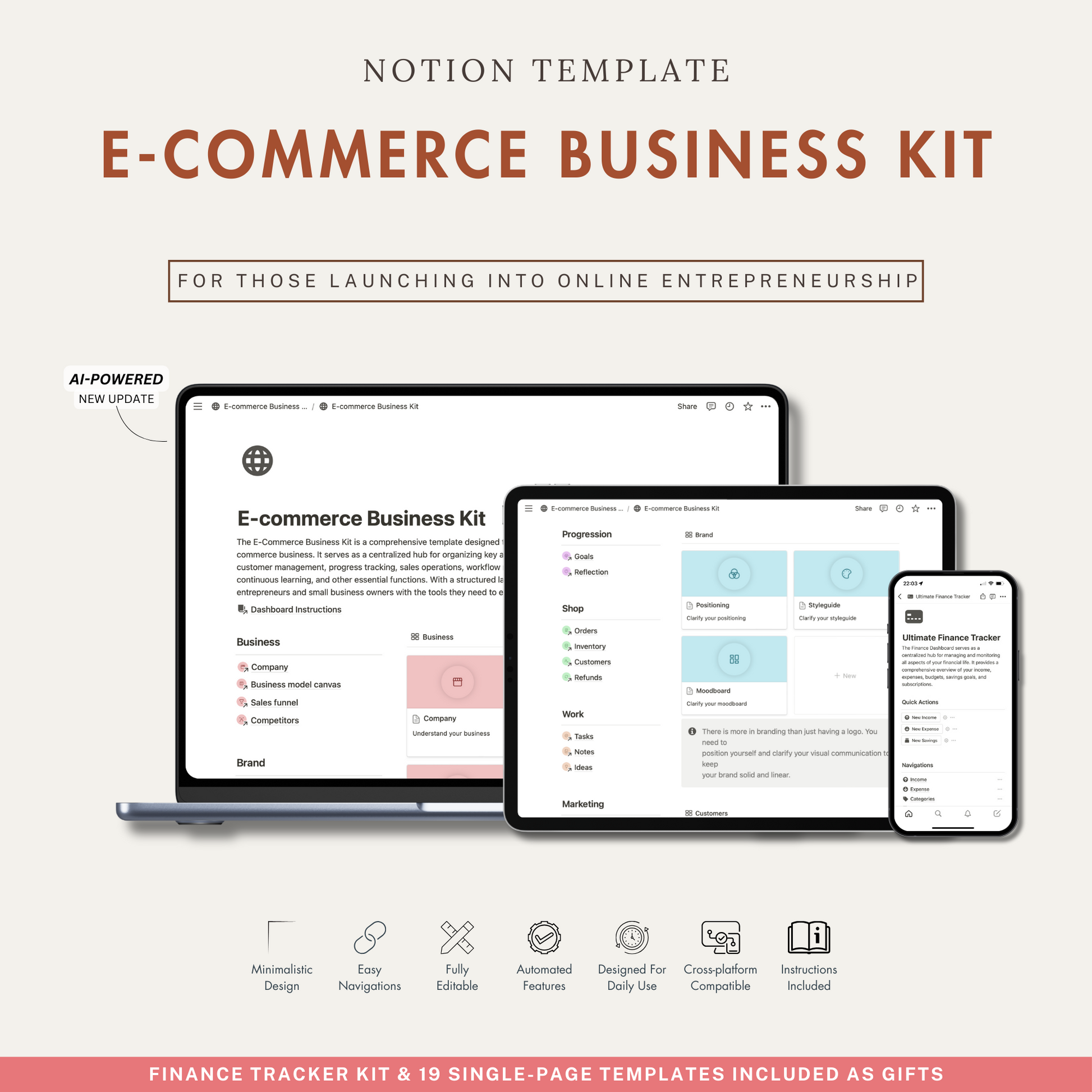 Notion Templates, Notion E-Commerce Business Planner.