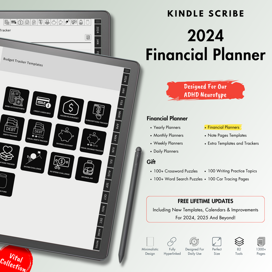 Financial Planner 2024 for Kindle Scribe.