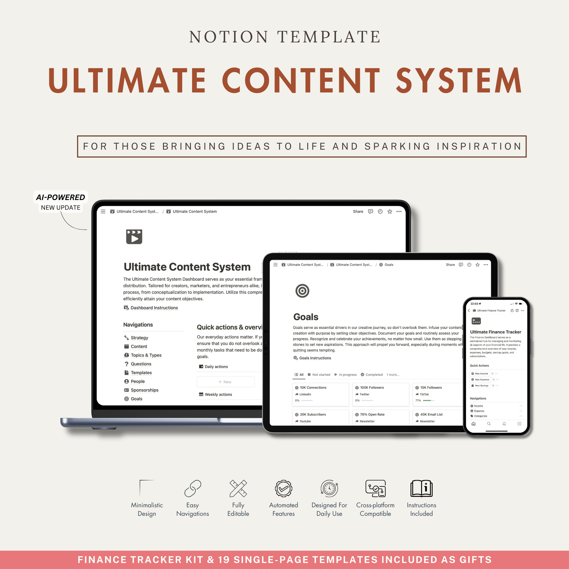 Notion Templates, Notion Content Planner.