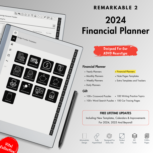 Financial Planner 2024 for Remarkable 2.